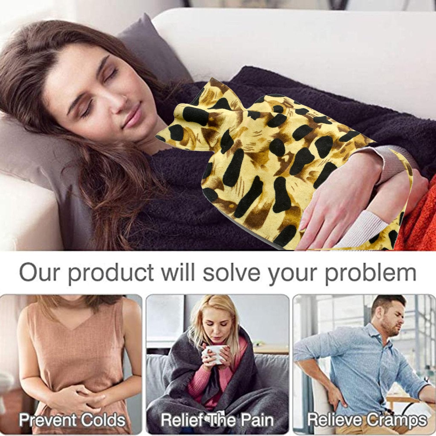 7245 Personal Care Rubber Hot Water Heating Pad Bag For Pain Relief (Large) Wukusy