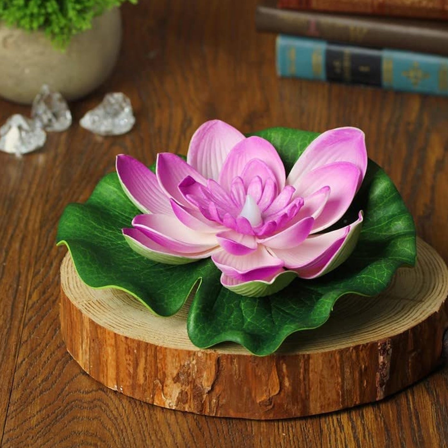 6556 Water Floating Smokeless Candles  Lotus Flowers Sensor Led Tealight For Outdoor And Indoor Decoration - Pack Of 6 Candle Candle (Pack Of 6) Wukusy