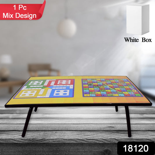 Foldable Multipurpose Mix Design Games Table Board  Bed Study Table (48  28 Cm  1 Pc) Wukusy